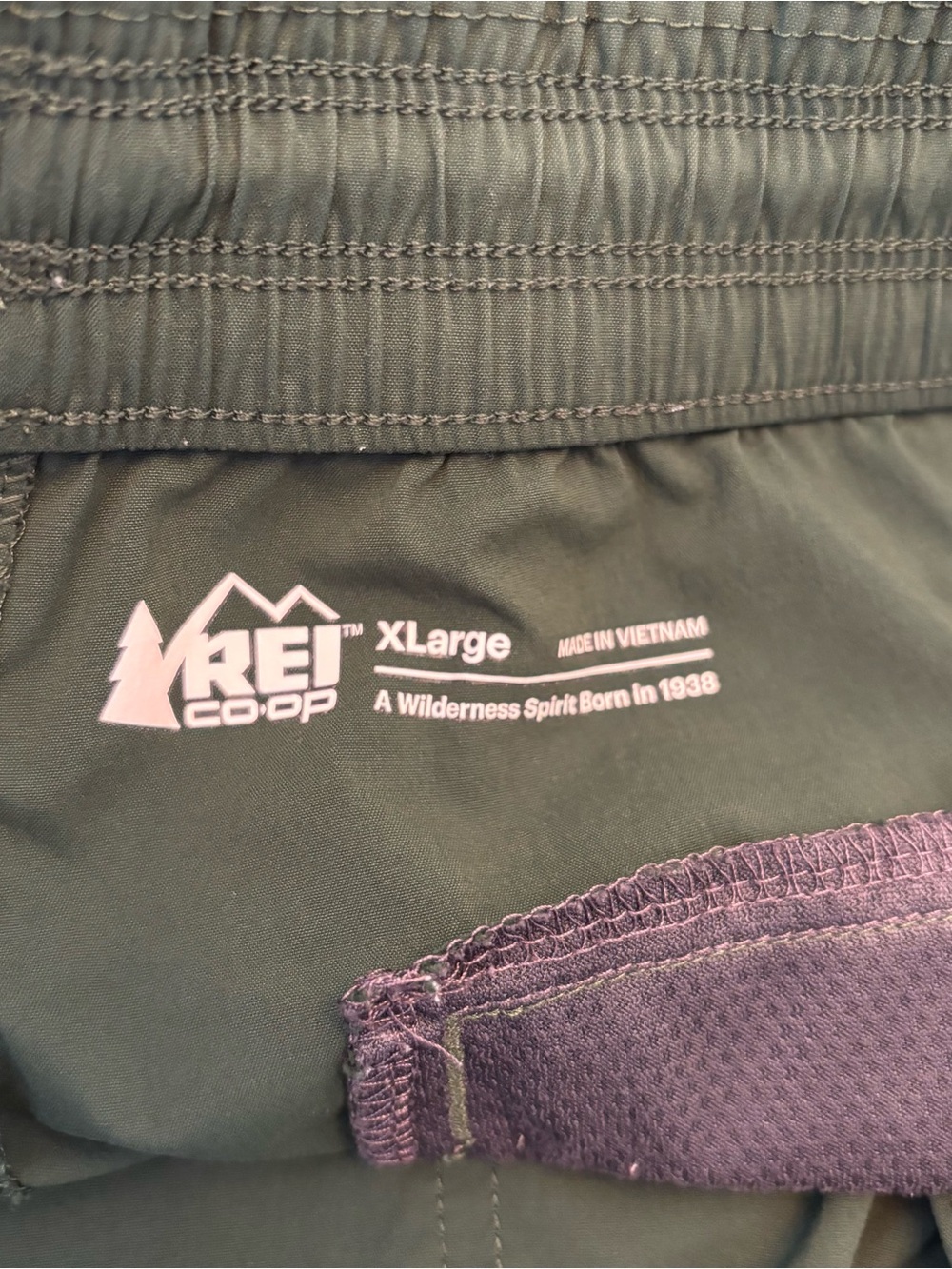 REI Co-Op Women's X-Large Green Nylon Trailmade Hiking Drawstring Shorts Pocket - Picture 3 of 9